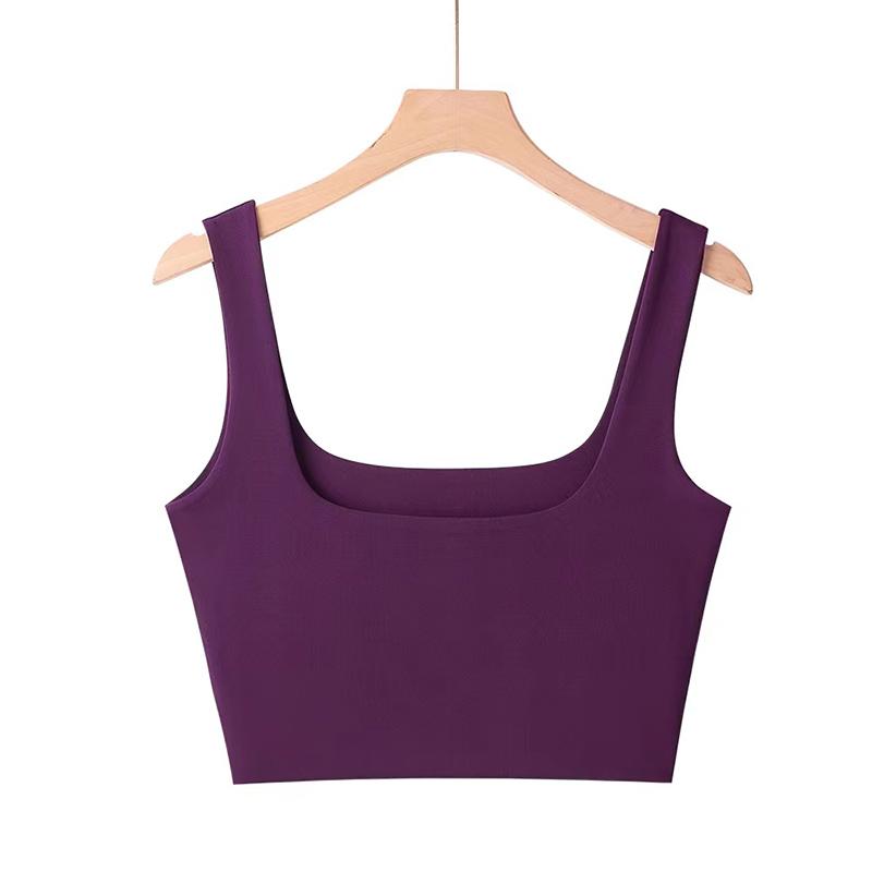 Letní ženy Sexy topy bez rukávů Módní tílka s krátkým čtvercovým límcem 6 barev