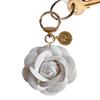 Keychain PU Leather Rose Camellia Flowers Keychain For Trinket Key Chains Ring Car Bag Pendent Charm Keyring Pendant Decor
