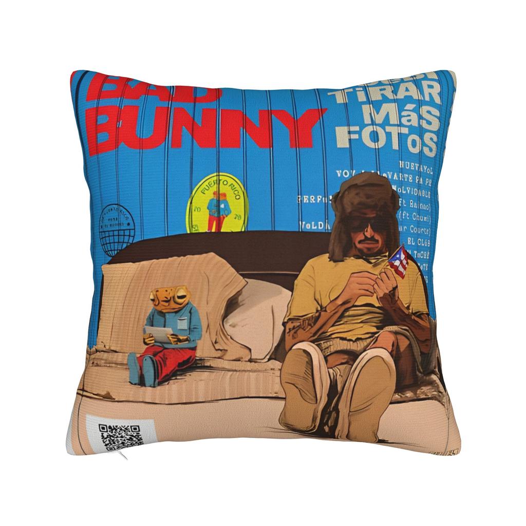 Debí Tirar Más Fotos DTmF Square Pillow Cases Bad Bunny Album Cushion Cover Awesome Decor Throw Pillow Case Cover for Home 18"