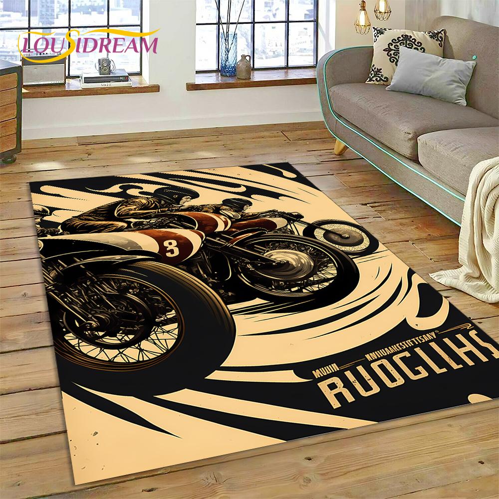 Motocross Motorcycle Modern Rug Carpet for Living Room Bedroom Home Decor,Floor Mat Non-slip Decoration for Sofa Kitchen doormat