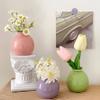Colorful Ceramic Vase Flower Bottle Flower Vase Vases for Decoration Living Room Mini Solid Hydroponics Bottle Room Decor
