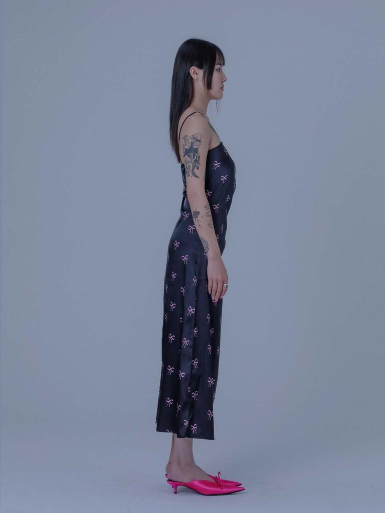 Dilettantism Ribbon Shirred Long Dress