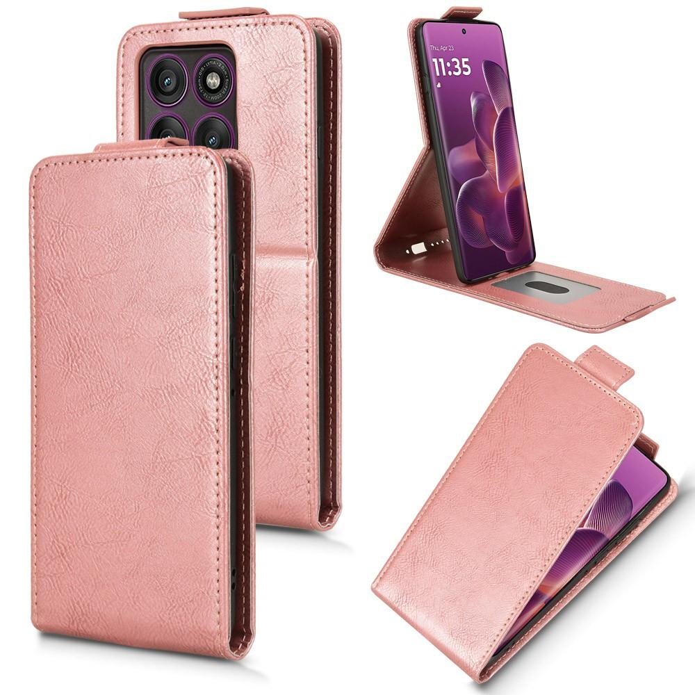 For Motorola Edge 60 Pro 5G Stand Case Magnetic Clasp Vertical Flip Leather Phone Cover with Card Holder