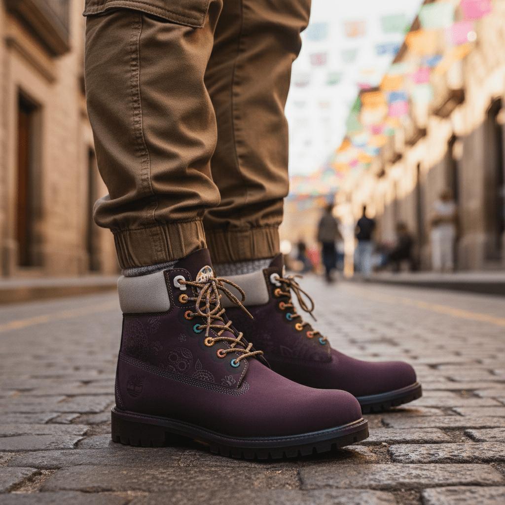 Timberland 6 Zoll Premium Wasserdichter Heritage Stiefel Dia De Muertos Herren Sneaker Lila Dunkelviolett TB0A41MW-EJJ