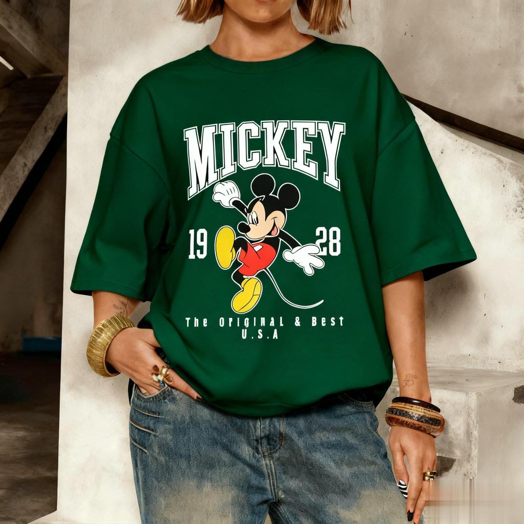Disney Mickey 1928 Graphic Tshirt Women Men Short Sleeve Tee Oversized Vintage Loose Casual Streetwear Summer Tredny Y2k Tops