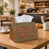 1pc Persian Medallion Tissue Box Holder | Multi-Functional Napkin Dispenser, Two Sizes Available Suitable for Home, Parties, Car Decoration Terracotta