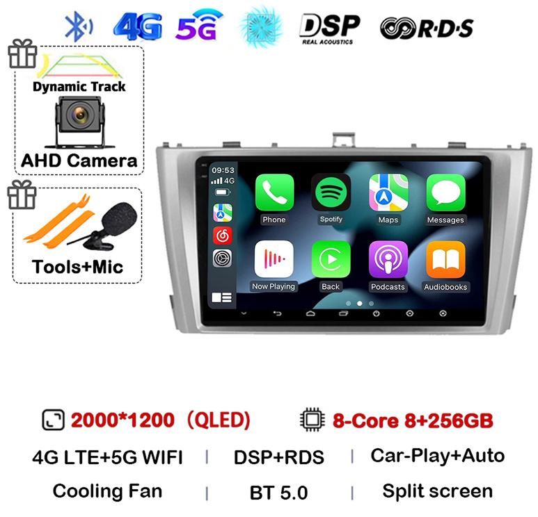 Android 14 Carplay Auto For Toyota Avensis 3 2008 2009 2010 2011 2012 2013- 2015 Car Radio Multimedia Stereo Player GPS 4G WIFI