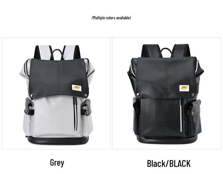 Men's Large Capacity Travel & Laptop Backpack - Trendy Fashion PU for Business & School