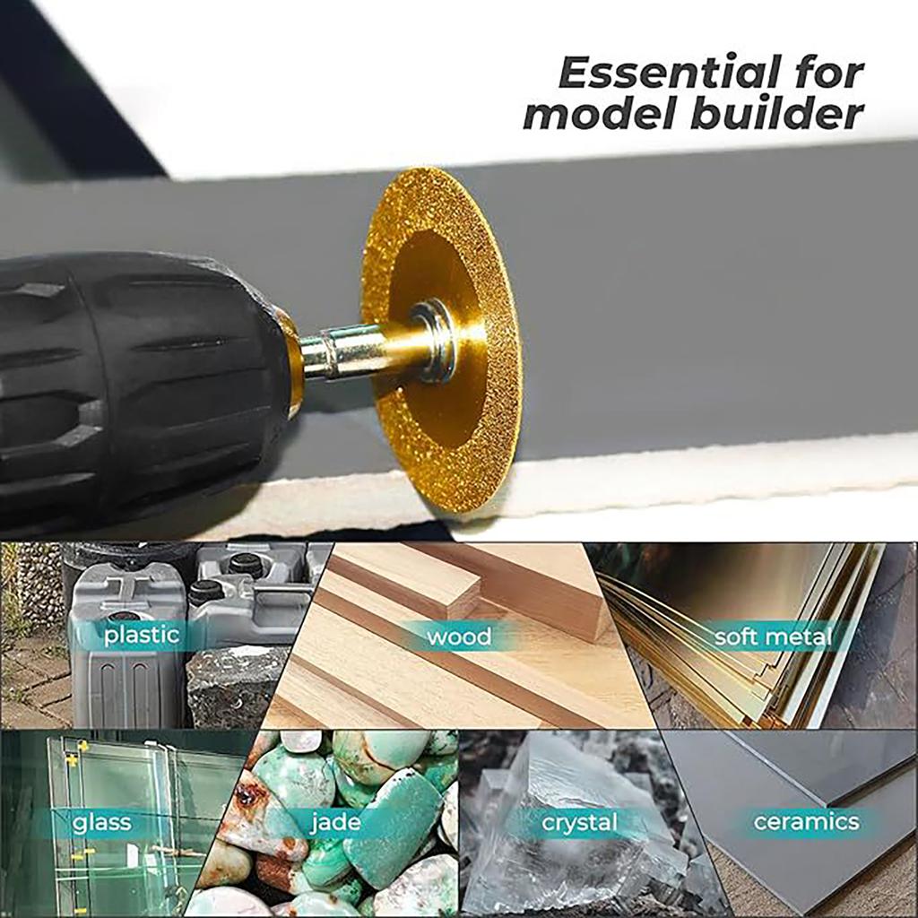 Diamonds Cutting Wheel with 1/4inch Hex Shank for PVC Pipe Cutter Mini Glasses Cutting Disc for Cutting Glass Ceramics