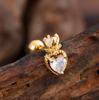 10Pcs/Set 20G Gold Cartilage Earring CZ Tragus Earring Bear Spider Design Helix Stud Rings Conch Ear 316L Steel Piercing Jewelry