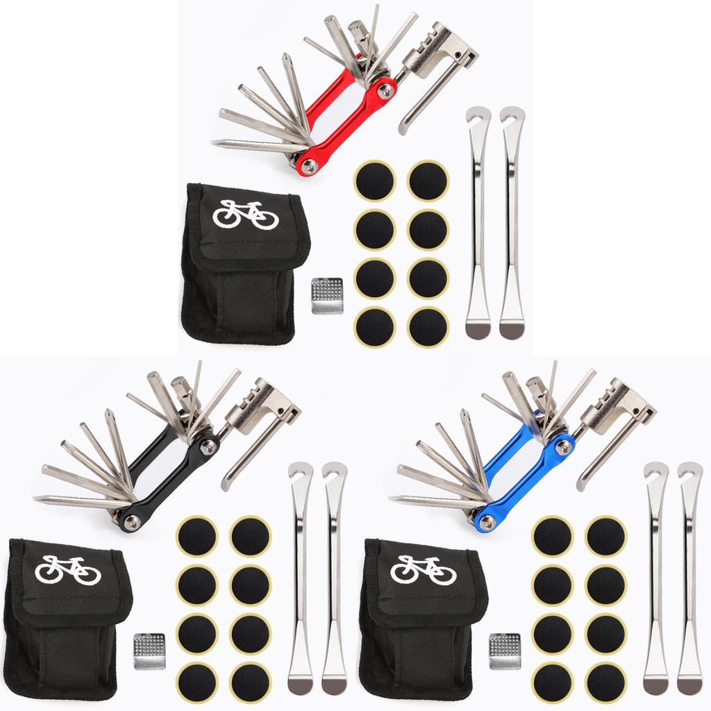 Bicycle Repair Kit 16 In 1 Multitool Set For Mountain And Road Bike Maintenance