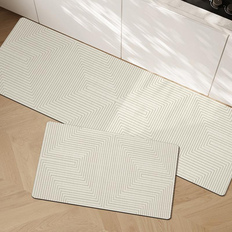 Diatom Mud Kitchen Floor Mat Dirt-resistant Anti-slip Mat Wasabi Wind Absorbing Quick-drying Foot Mat Long Two-piece Set