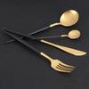 4Pcs Set Stainless Steel Colored Tableware Spoon Fork Knife Dinnerware Home Use White  Golden
