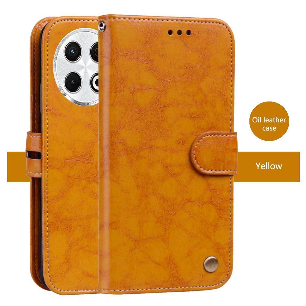 Vintage Crazy Horse Texture PU Leather Flip Wallet Phone Case for TECNO SPARK 30 Pro Card Holder Kickstand Shockproof Protective Cover