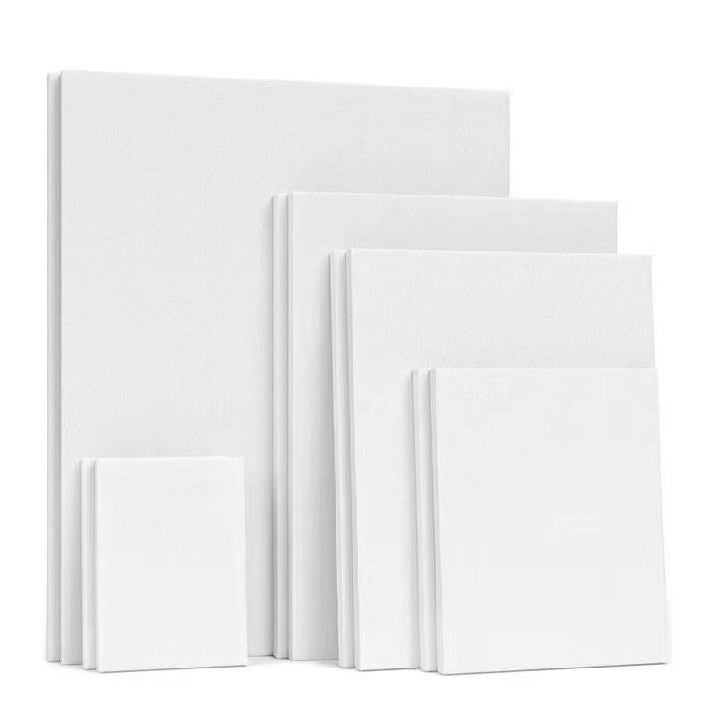 2 Pezzi Tela Bianca Vuota Quadrata per Artisti Telaio in Legno Tavolette di Tela per Artisti in Cotone per Pittura a Olio Acrilico Acquerello