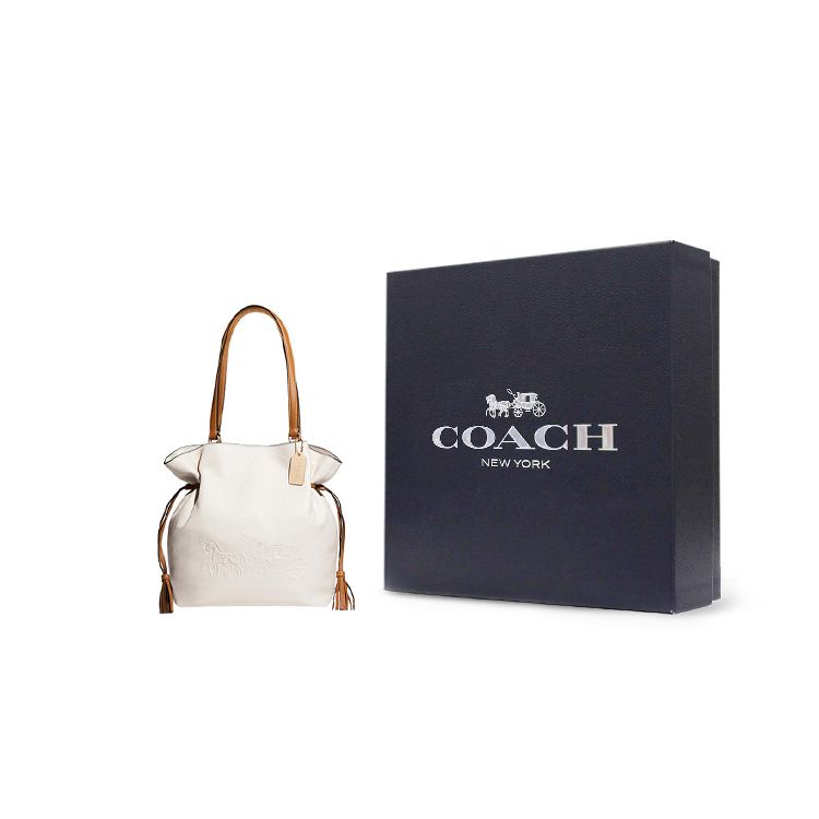 Coach Andy 30 Color Block Drawstring Closure Refined Pebble Leather Tote Shoulder Bag Women handbags CA165-IMCAH