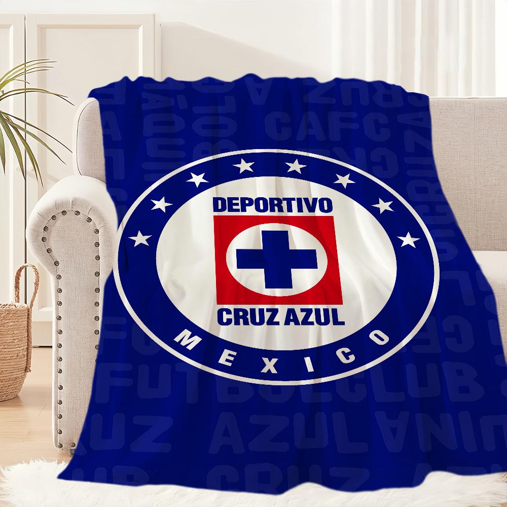 C-Cruz Azul F-Fútbol Club Fußballdecke Decke für Couch Sofa Reisen Zuhause Wandern Picknick Bett Bettwäsche Flanelldecke Geschenk