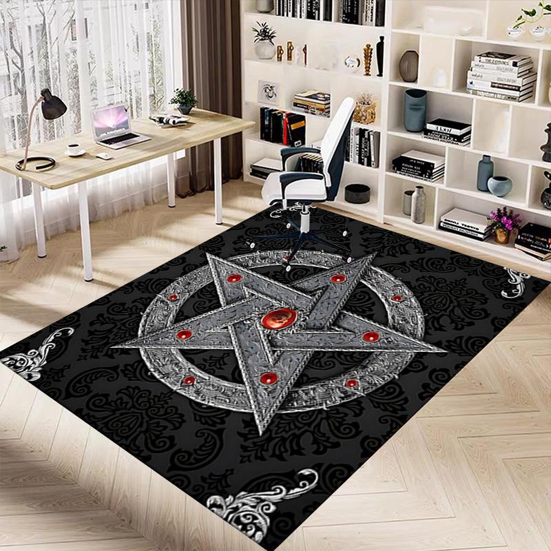 1PC Star Circle Extra Large Non Slip Floor carpet, Office, family, bedroom Large Area Rug Indoor Rugs, Vibrant Colors