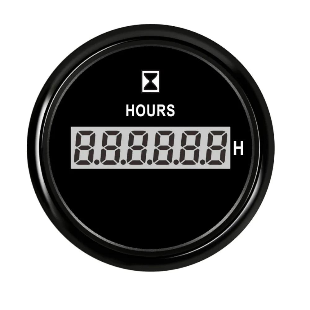

Universal 52mm Waterproof Digital Hourmeter Gauge LCD Display Engine Hour Meter with Red Light for Motorcycle Boat Car Yacht чорний