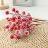 10pcs/Bundle Simulation With Frost Berry Red Rich Fruit Christmas Decoration Flower Arrangement Home Dining Table Windowsill