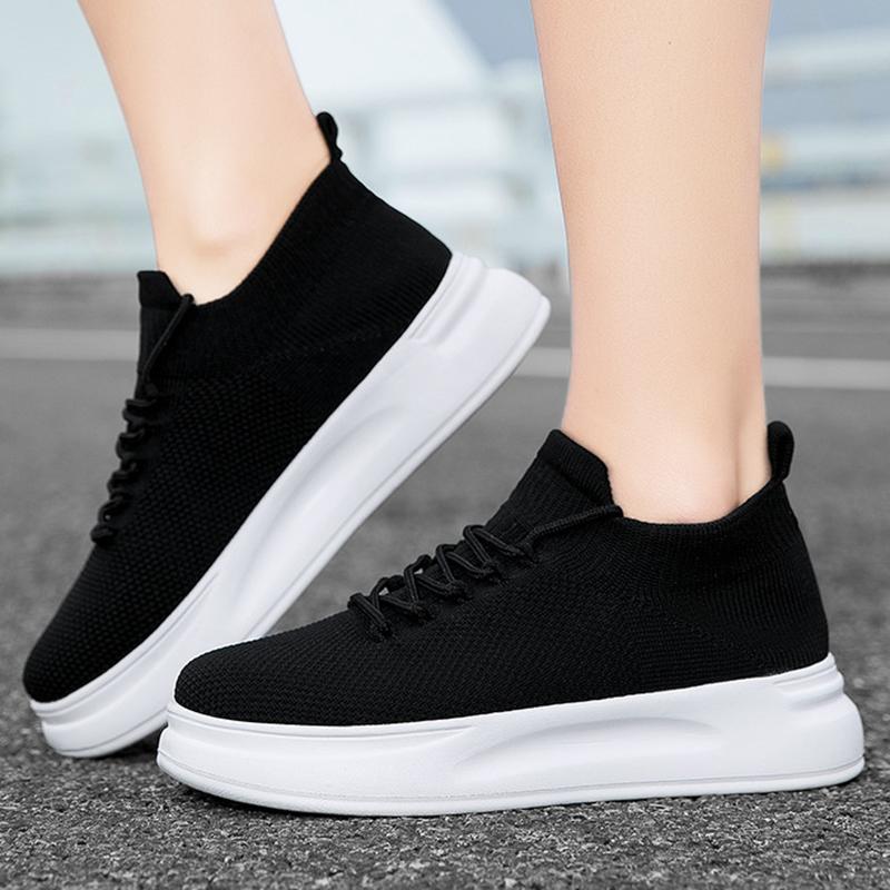 Men Shoes Mesh Breathable Thin Black Walking Shoes Unisex Slip-On Light Comfortable Loafers Women Shoes Sneakers Big Size 36-45