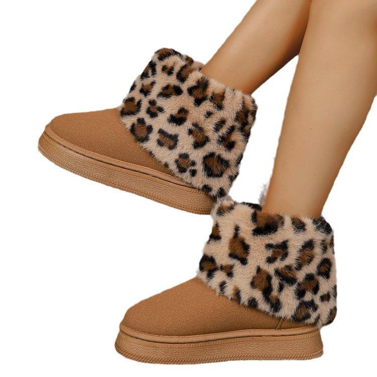 Winter Chunky Platform Ankle Boots for Women Warm Snow Boots Non-Slip Faux Fur Lined Short Booties Shoes Women's Comfort Faux Suede Walking Mini Boots