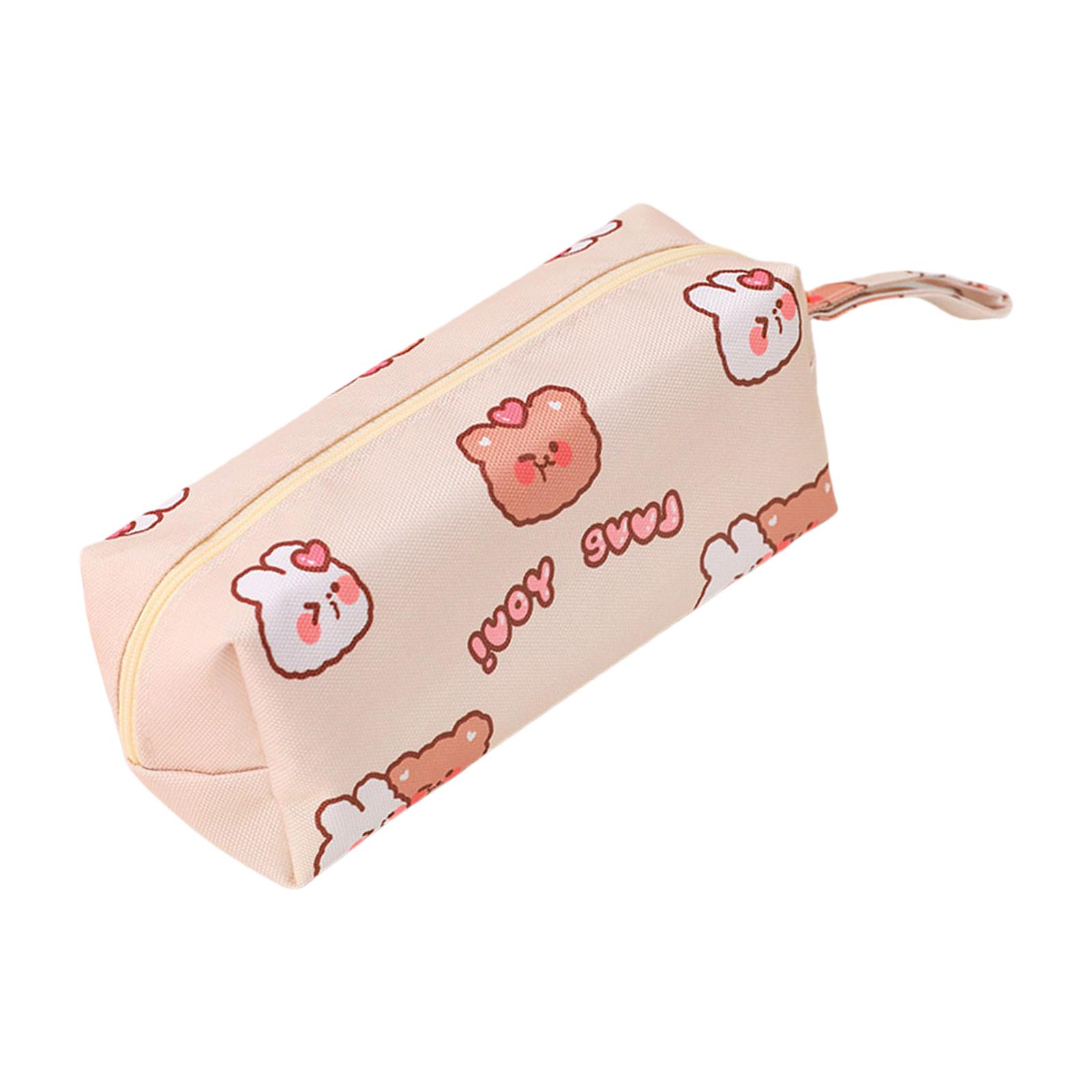 

Мультяшный холщовый пенал, портативный органайзер для ручек, сумка на молнии, дорожная косметичка для студенток и девушек 1