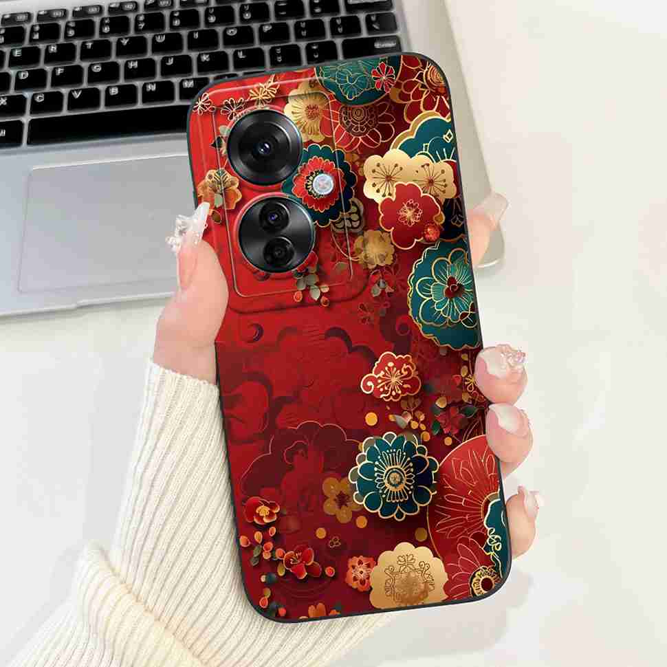 For Oppo Reno11 F 5G CPH2603 Case Cute Cartoon Printed Cherries Soft Silicone Cover For Oppo F25 Pro 5G 6.7" Phone Cases Coque