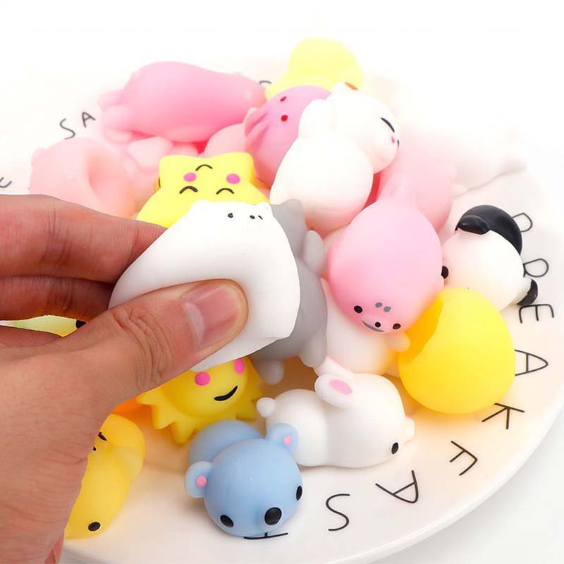 5/10/20pcs Mini Cute Soft Squishy Fidget Toy Children Kawaii Mochi Cat Anti Stress Reliever Sensory Squeeze Xmas Gift TMZ