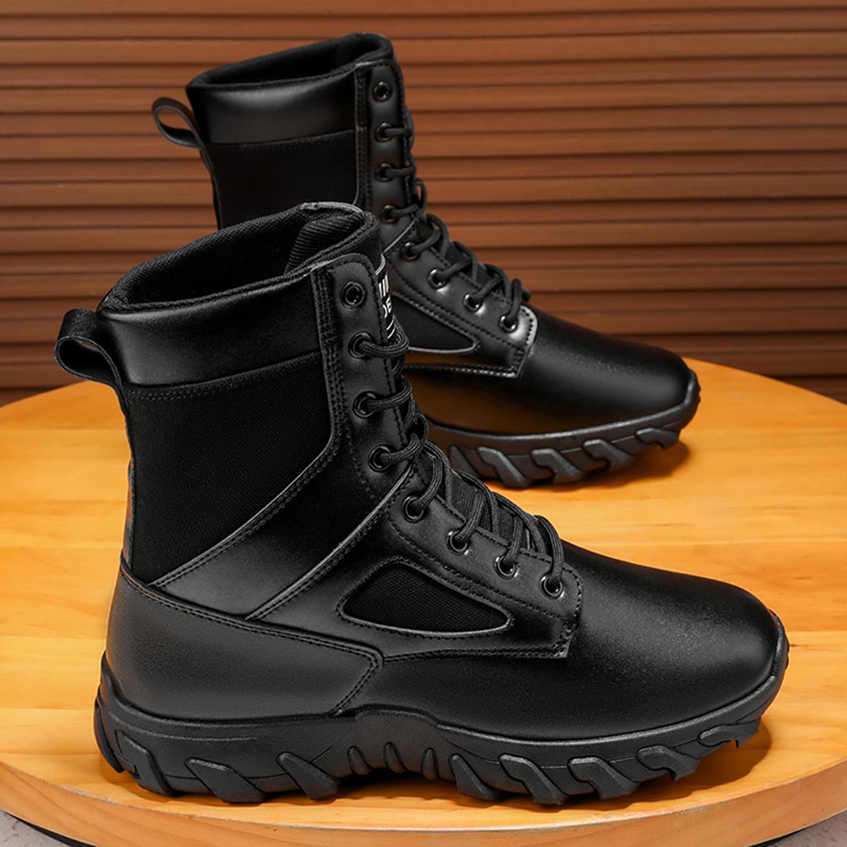 

Men s high top boots, casual sports shoes, outdoor camouflage, wear-resistant, trendy and fashionable men s boots 39