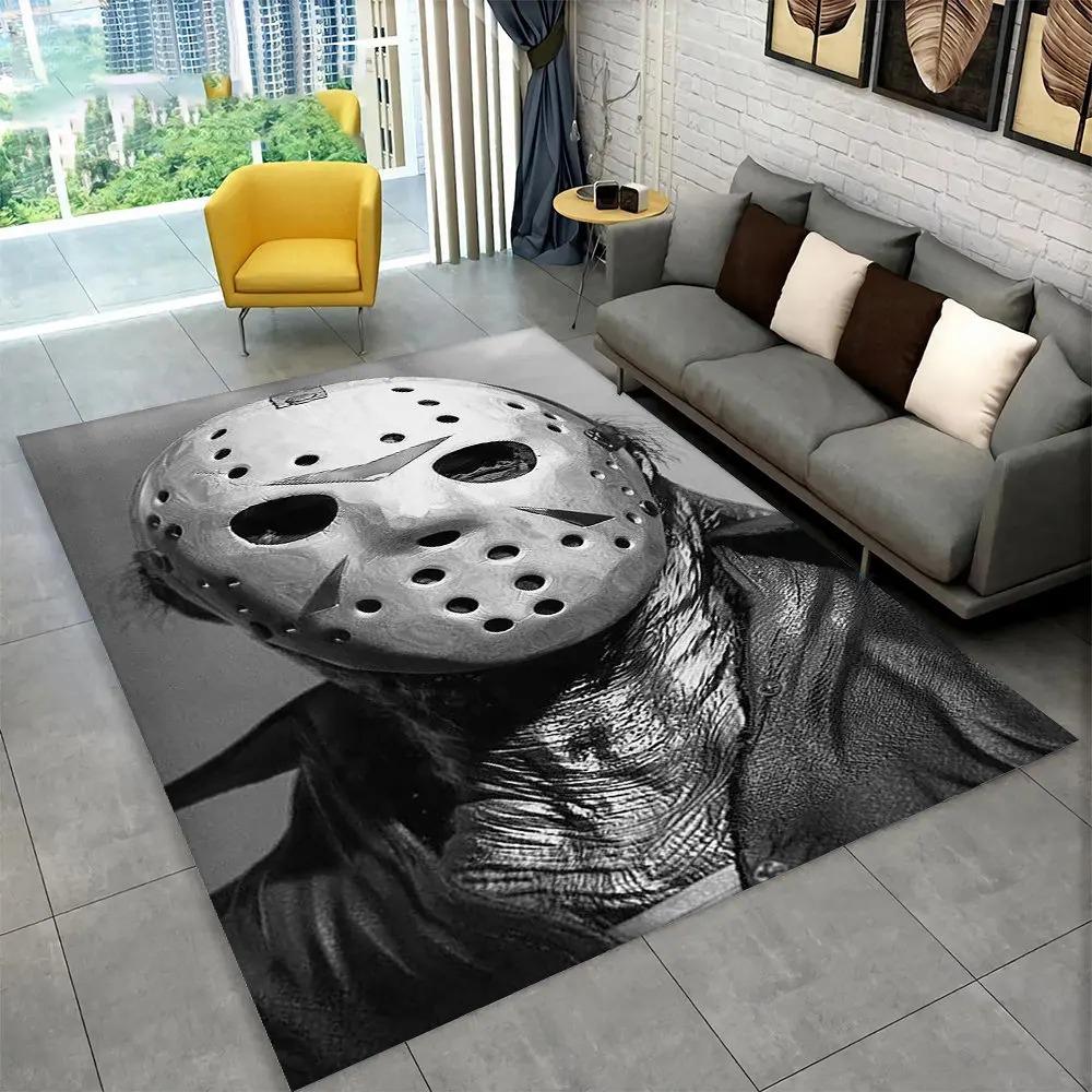 Postava z hororového filmu Chucky Saw Cartoon Area Koberec, Koberec Koberec do obývacího pokoje Ložnice Pohovka Rohožka Dekorace Protiskluzová podložka na podlahu