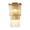 Cascada - Gold Crystal Wall Lamp 400x260 Mm, 1xE14, Brushed Brass, Clear Glass