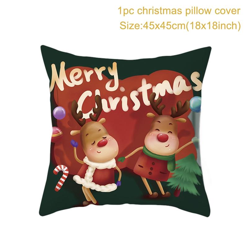 Christmas Cushion Cover  Decoration Home Santa  Decorations  Gift Navidad Happy New Year 2022