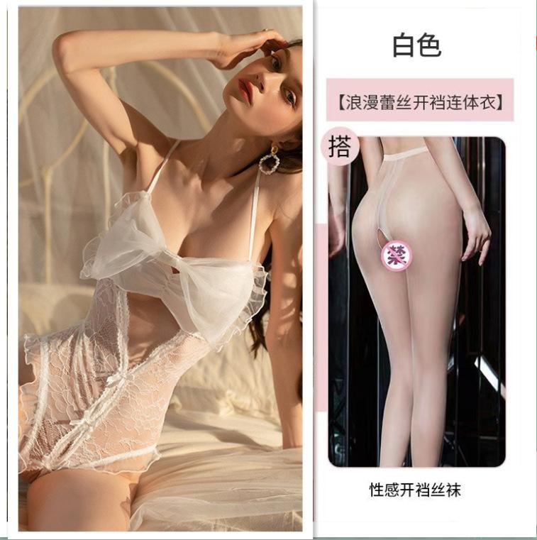 New spot sexy bride lingerie perspective temptation veil princess lace mesh suit uniform