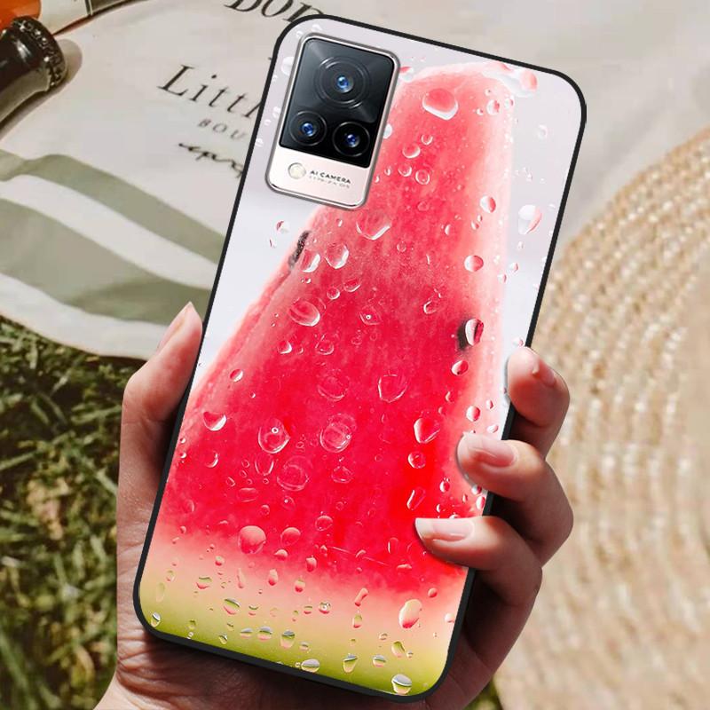 Dla Etui Coque vivo V21e Silikonowe Etui na Telefon z Tylną Pokrywą Dla vivo V21e Etui Miękki Bumper Funda na vivo V2061 V21 e V 21e 6.44" Torba