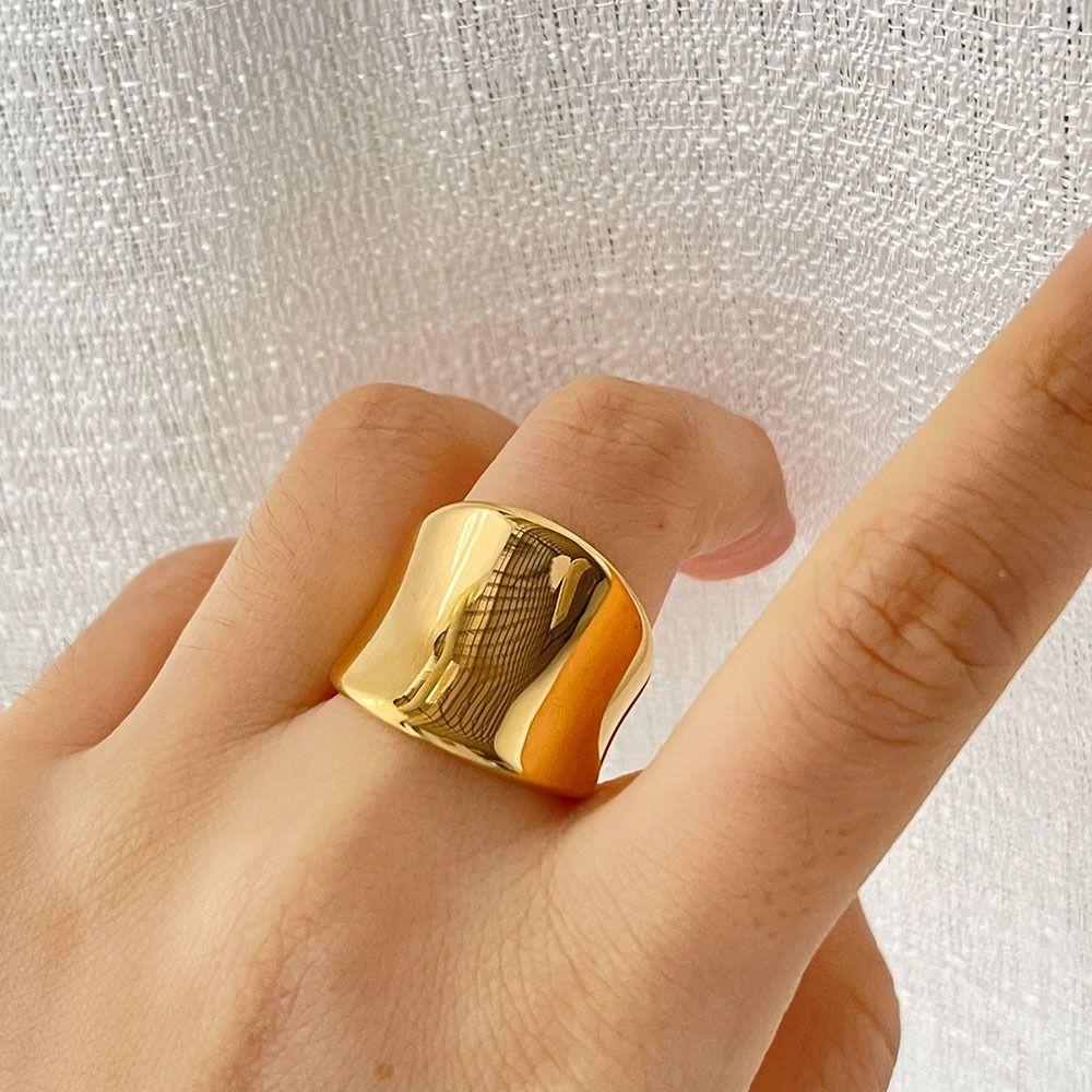 Minimalist Style Finger Ring Retro Couple Ring High-Polish Band Cuff Ring  Birthday Gift