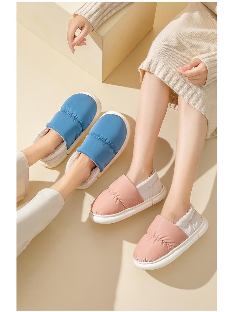 Women's Winter Indoor/Outdoor Cotton Slippers - Closed Heel, Thick Sole, Warm and Cozy