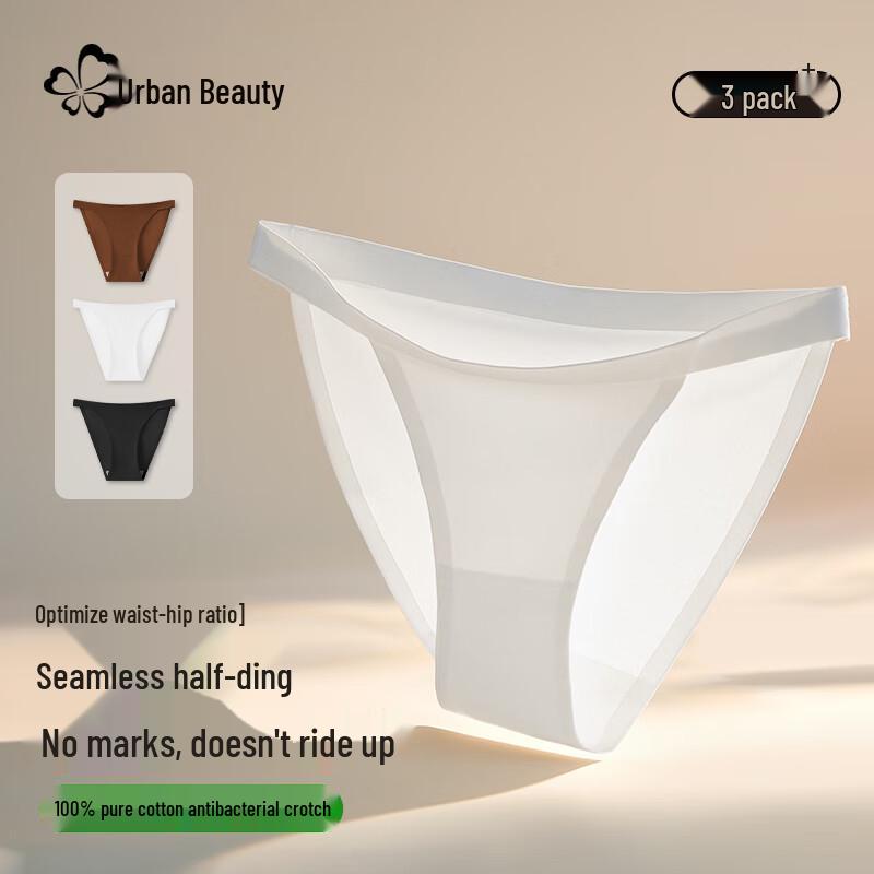 

Urban Beauty Women s Ice Silk Seamless Low-Waist Thong 3-Pack L