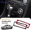 Kohlefaser Mittelkonsolenaufkleber für Mercedes Benz SLK R171 2004-2010 Innenraum Dekor