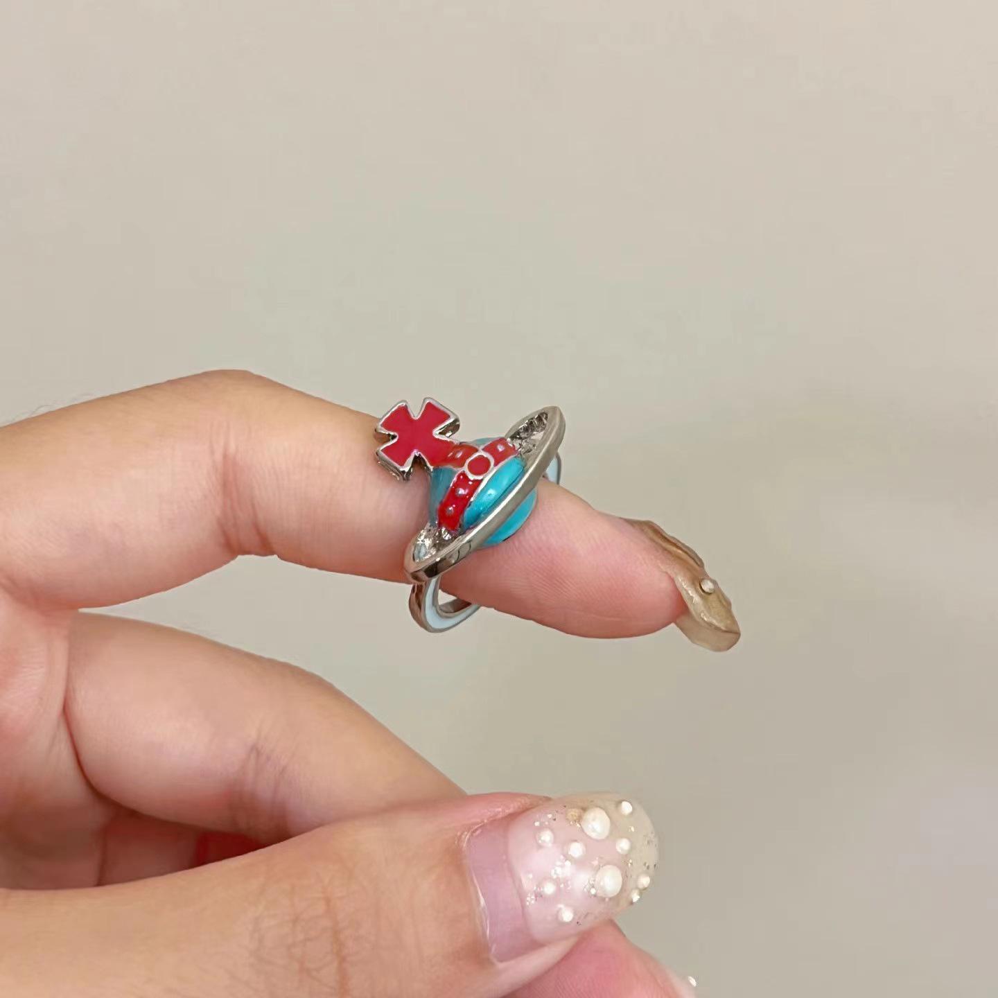 

Причудливое эмалевое кольцо-разомкнутое кольцо Сатурн - Милый, крутой и универсальный стиль для женщин