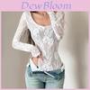Lace Long Sleeve T Shirt For Women With Geometric Pattern And Creative Design For Fall
