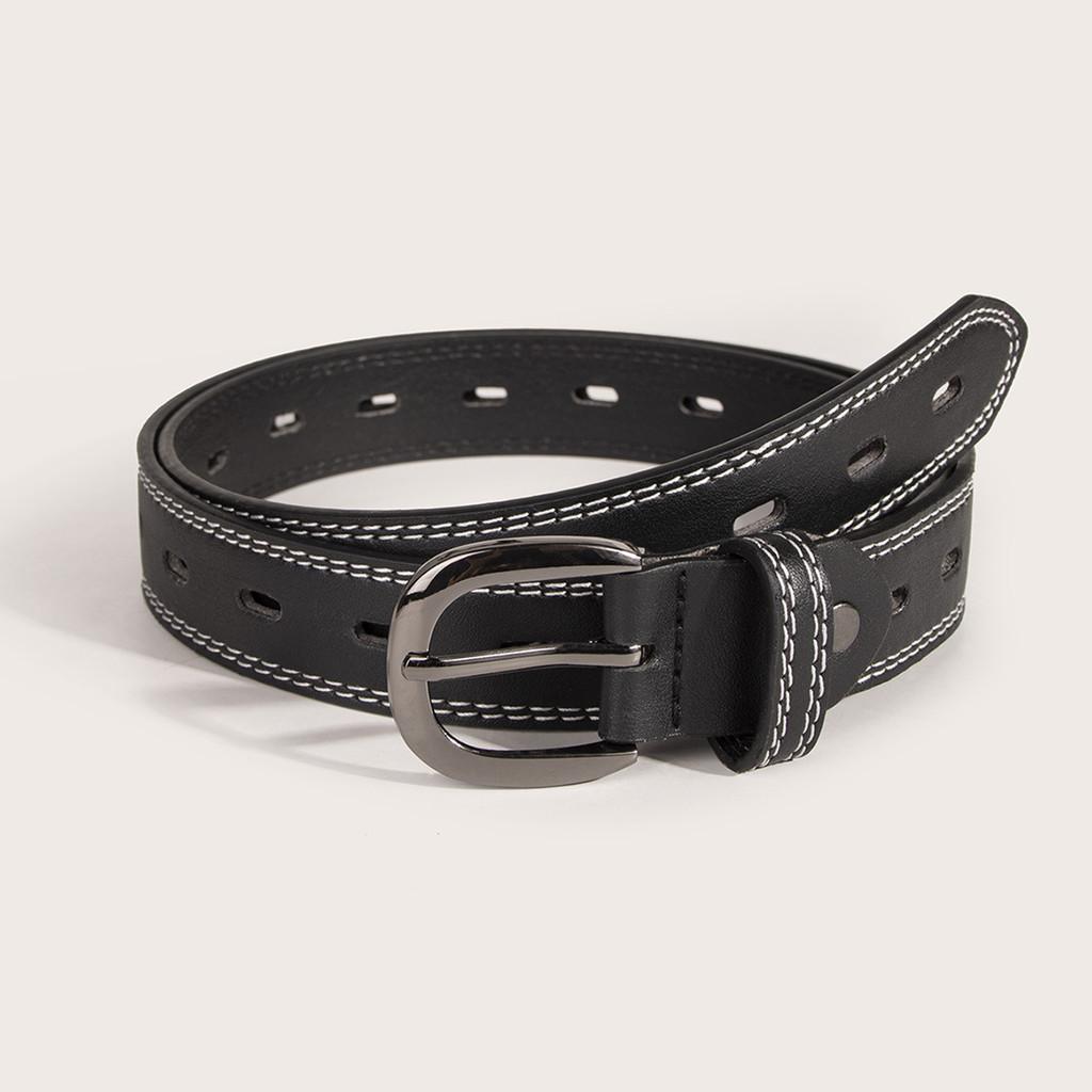Girls Leatherlike Belt With Alloy Buckle For Daily Use And Office Attire