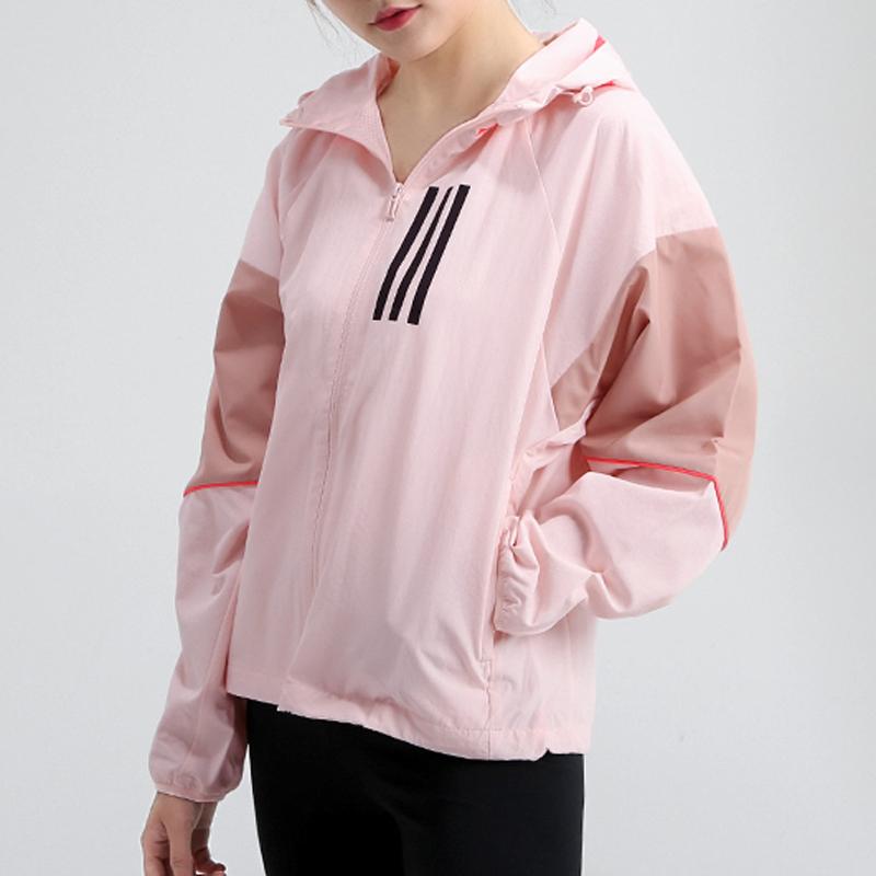Adidas W.N.D. Color Block Sports Hooded Jacket Women Outerwear Pink GF0133