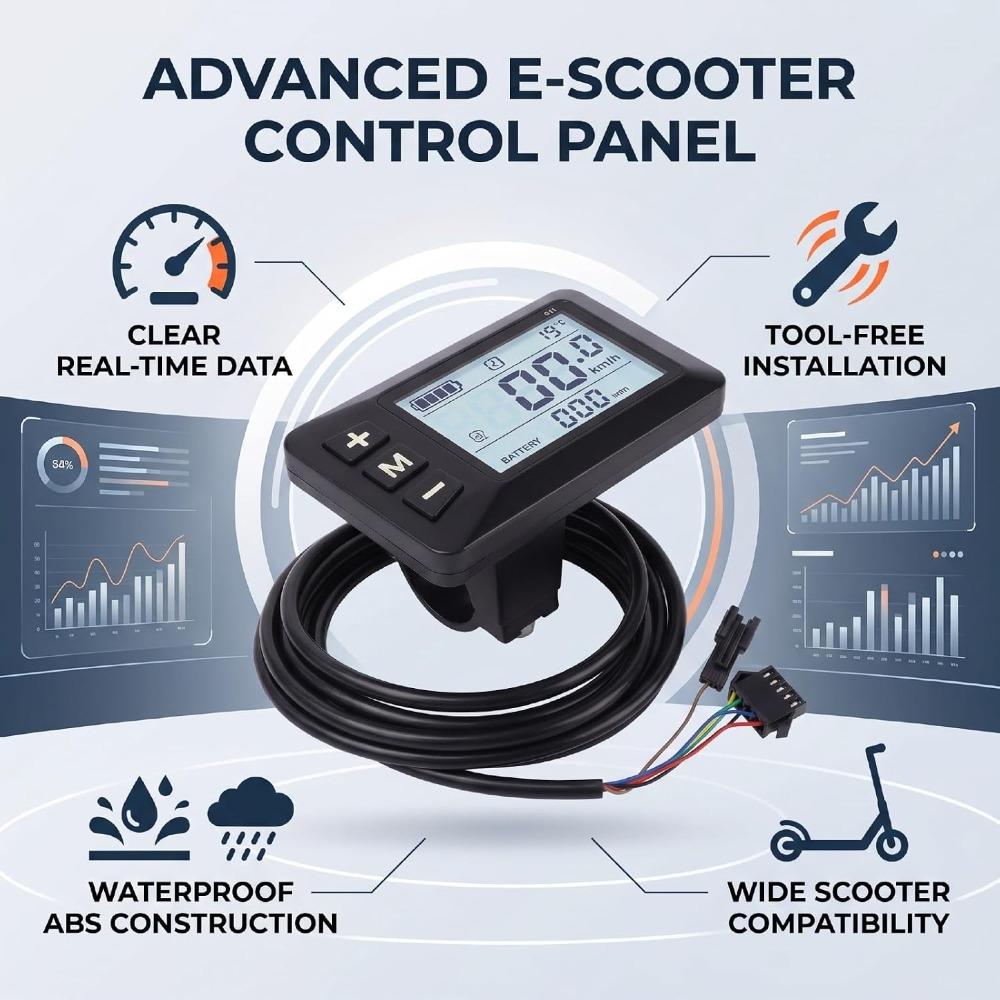 SM Connector E Bike Display ABS Control Panel Display Lightweight Scooter Display Panel  E Bikes