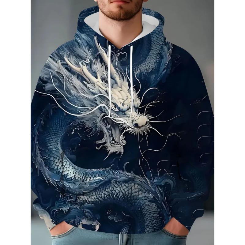 Men's Autumn and Winter 3D Printed Hooded Fashion Versatile Trend Breathable Casual Hoodies & Sweatshirts (men’s)