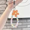 INS Candy Color Mobile Phone Lanyard Wrist Strap Women Girls Korean Beaded Flower Bracelet Anti-lost Case Bags Keys Pendant