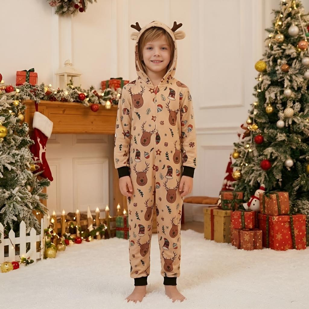Christmas Family Matching Pajamas Parent-Child Long Sleeve Sleepwear for Mother and Child