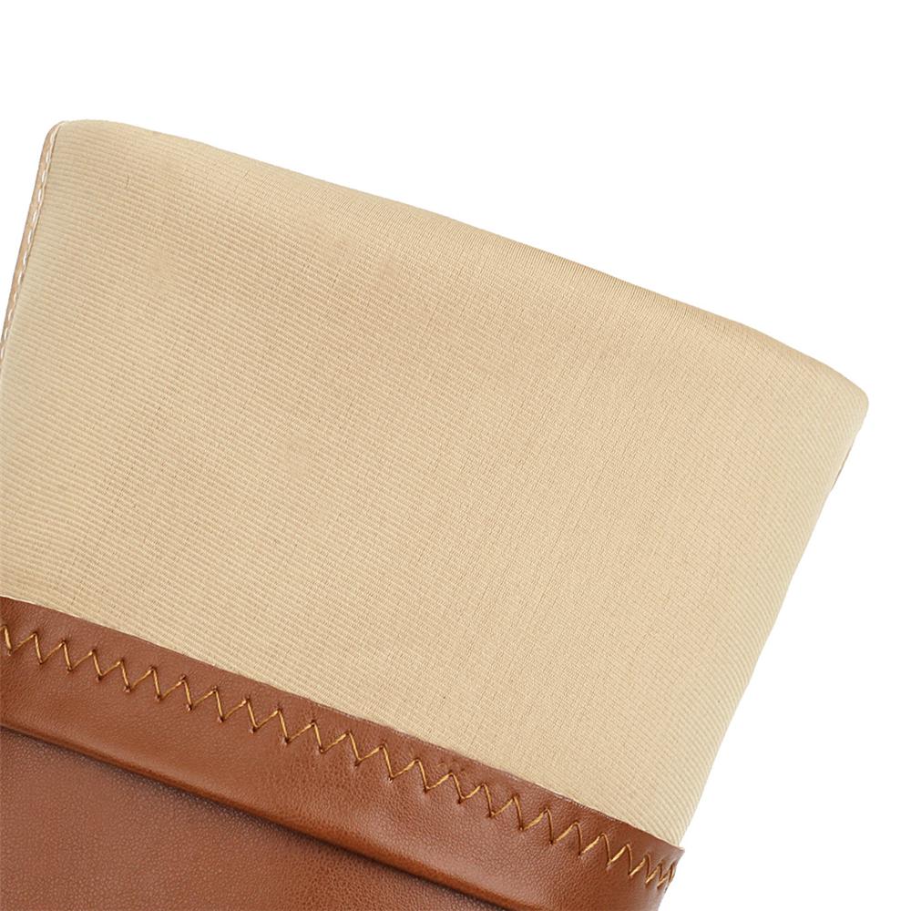 Fashion 2025 Women Black Yellow Beige Block High Heels Thigh High Boots Autumn Soft PU Leather Knee High Boots Riding Boots Designer