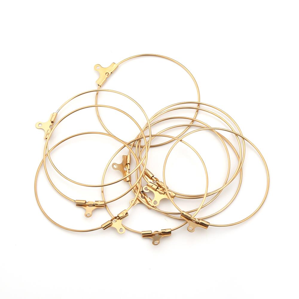 10-20Pcs Stainless Steel Big Circle Ear Wire Earrings 20/25/30/35/40mm Hoop Earring Hooks Connector DIY Earrings Jewelry Making