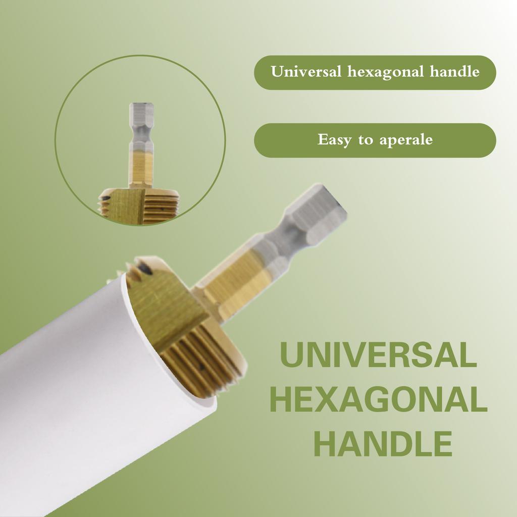 4/6 point hexagonal handle tapping lifting drill bit three blade step drilling water electrician PPR water pipe drilling tool